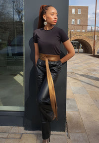 Obi Leather Belts - Bronze Leather Obi Belt