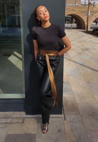 Obi Leather Belts - Bronze Leather Obi Belt
