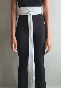 Handmade Leather Obi Belts - White Leather Obi Belt