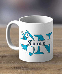 Coffee Mugs & Tea Cups - Monogram With Personalised Initial and Name Print Mug
