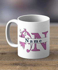 Coffee Mugs & Tea Cups - Monogram With Personalised Initial and Name Print Mug