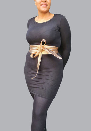 Handmade Leather Obi Belts - Rose Gold Leather Obi Belt