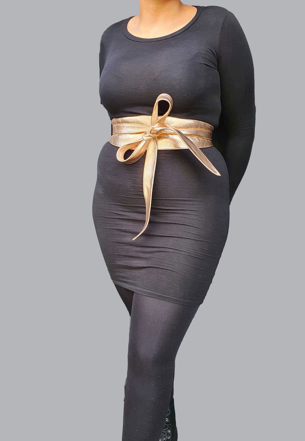 Handmade Leather Obi Belts - Rose Gold Leather Obi Belt