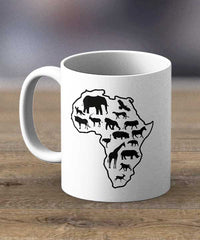 Coffee Cups & Mugs - Africa Map With Animals Print Mug