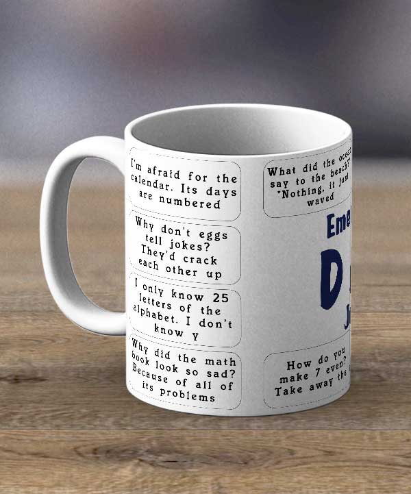 Dad Emergency Jokes Print Mug - Main Image