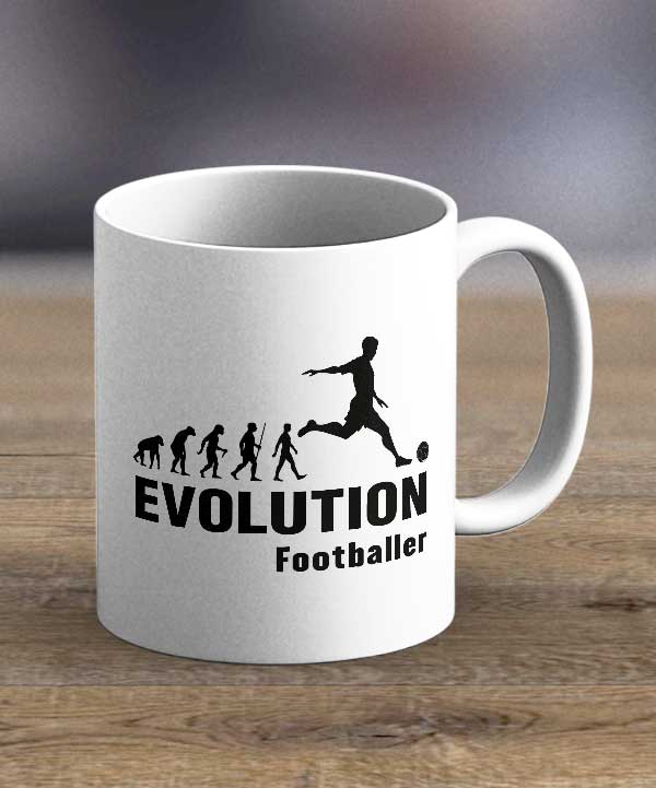 Coffee Cups & Mugs Evolution Footballer Print Mug