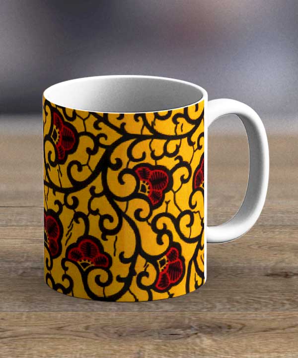 Coffee Cups & Mugs Fabric 34 – Ankara Print Mug