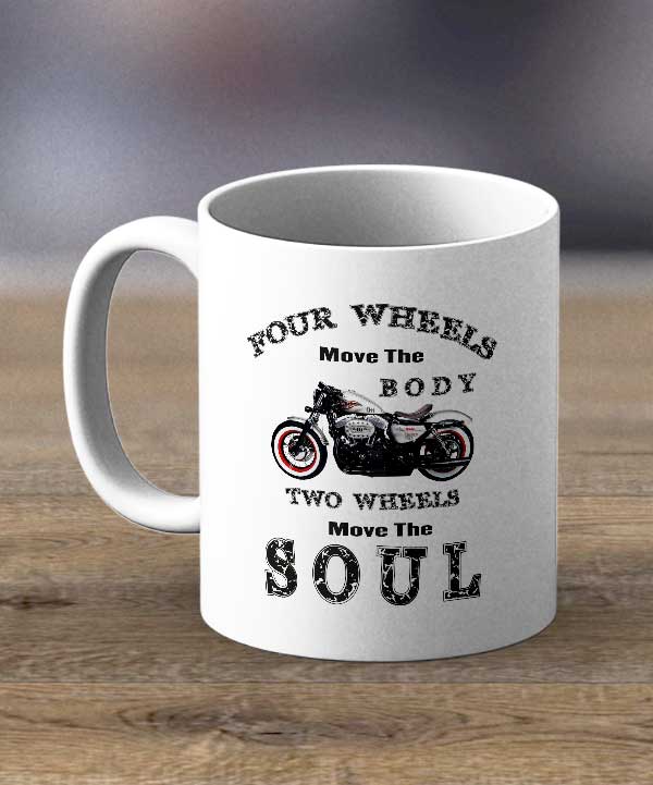 Coffee Cups & Mugs Four Wheels Move The Body Print Mug