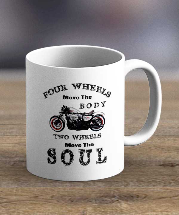 Coffee Cups & Mugs Four Wheels Move The Body Print Mug