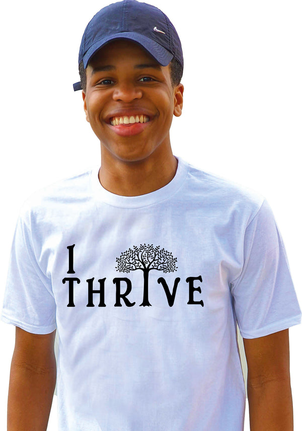 Men's T-shirts - T-Shirt with White and Black Vinyl I Thrive