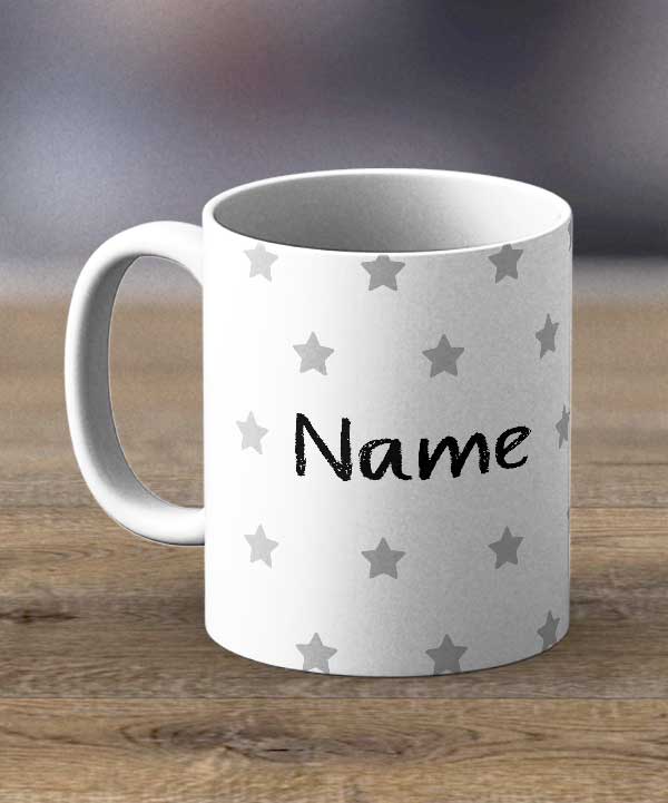 Coffee Mugs & Tea Cups - Personalised Name With Stars Print Mug