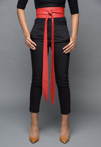 Obi Leather Wrap Belts - Red Leather Obi Belt