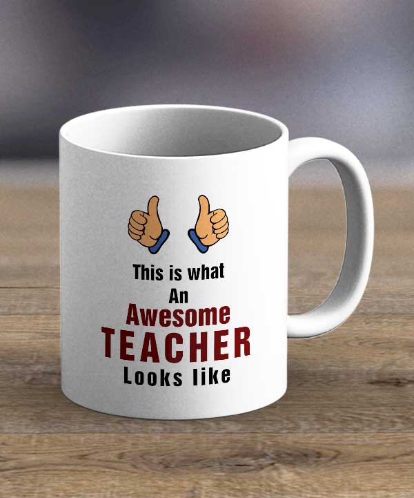 Coffee Cups & Mugs An Awesome Teacher  Print Mug